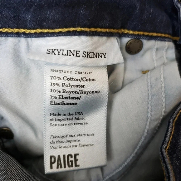 Paige Skyline Ankle Skinny Jeans Maggie Dark Wash Denim - Picture 3 of 7